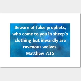 Bible Verse Matthew 7:15 Posters and Art